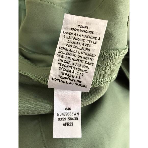Nordstrom Cargo Pant Pleat Front Straight Leg Trousers Green 20 - Picture 6 of 7